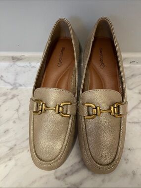 BareTraps Metallic Gold Bit Loafers